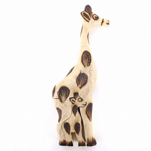 木製動物パズル キリン