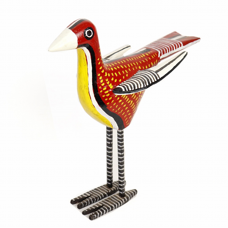 アフリカ木製動物デコレーション 01 トリ 一点物