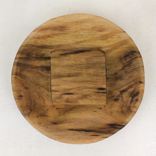 マラガシ 木の台付きトレー