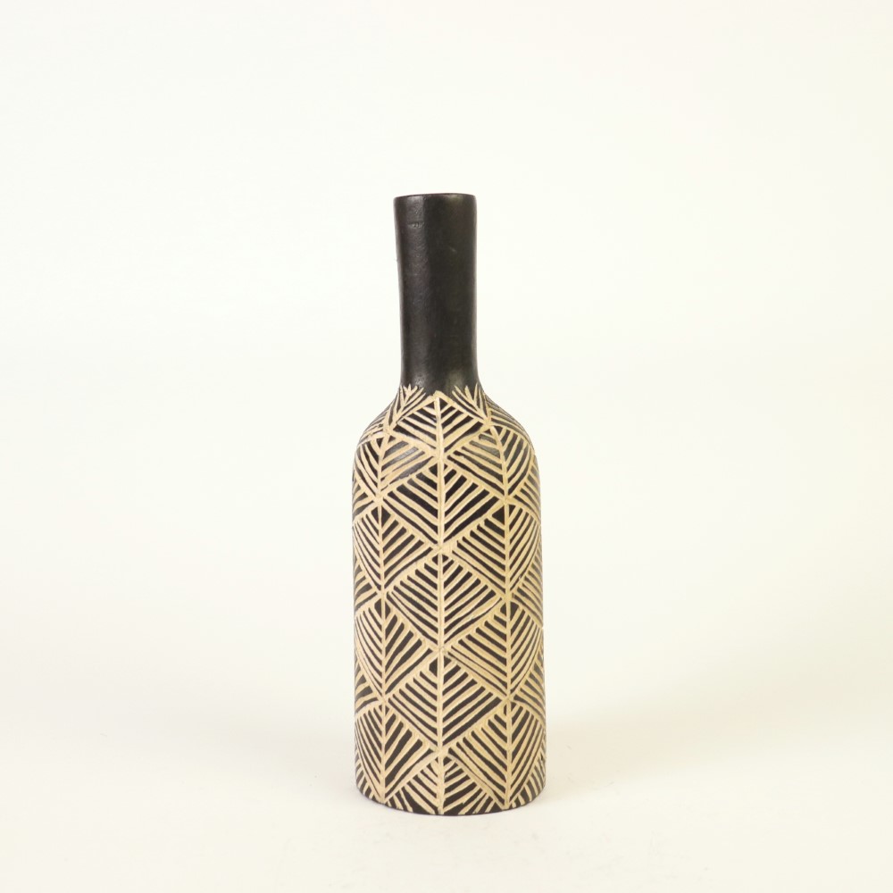 ブダレ木細工フラワーベース 中 リーフ