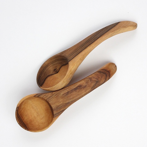 木製スプーン 丸 ハンドル幅広 オリーブの木