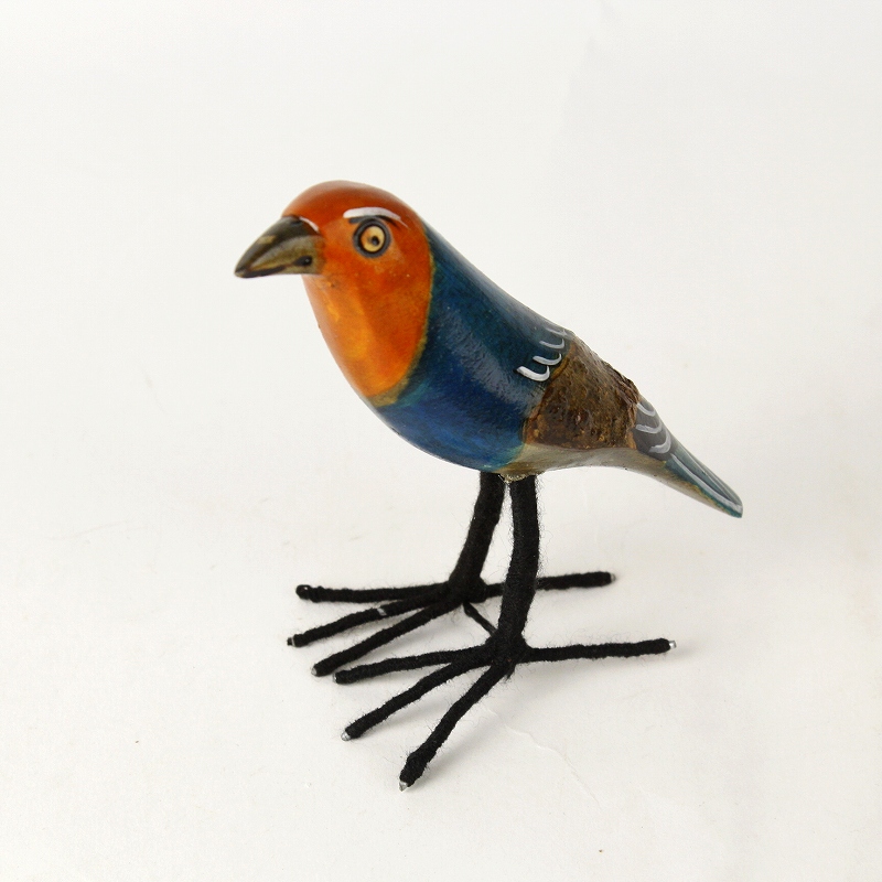 木製鳥 脚付きミニ アフリカの鳥06