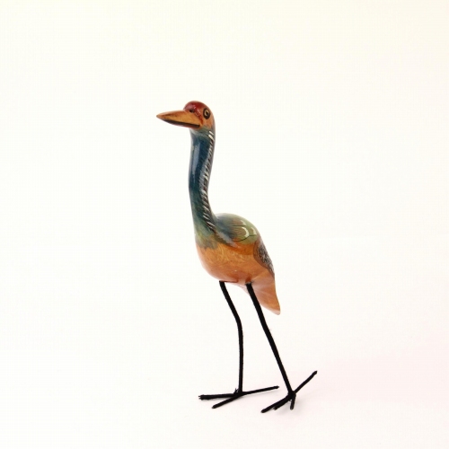 木製鳥 脚付き小 サギ