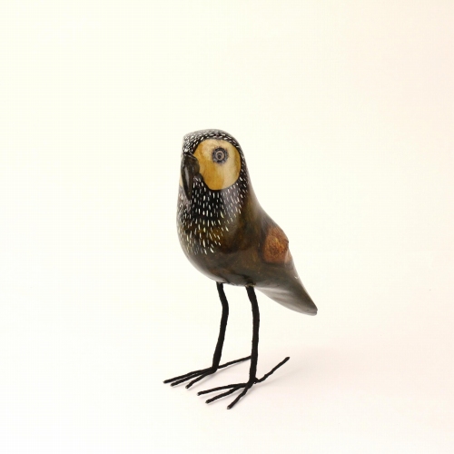 木製鳥 脚付きフクロウ 大