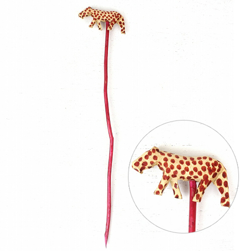 動物ガーデンスティック 40cm ヒョウ