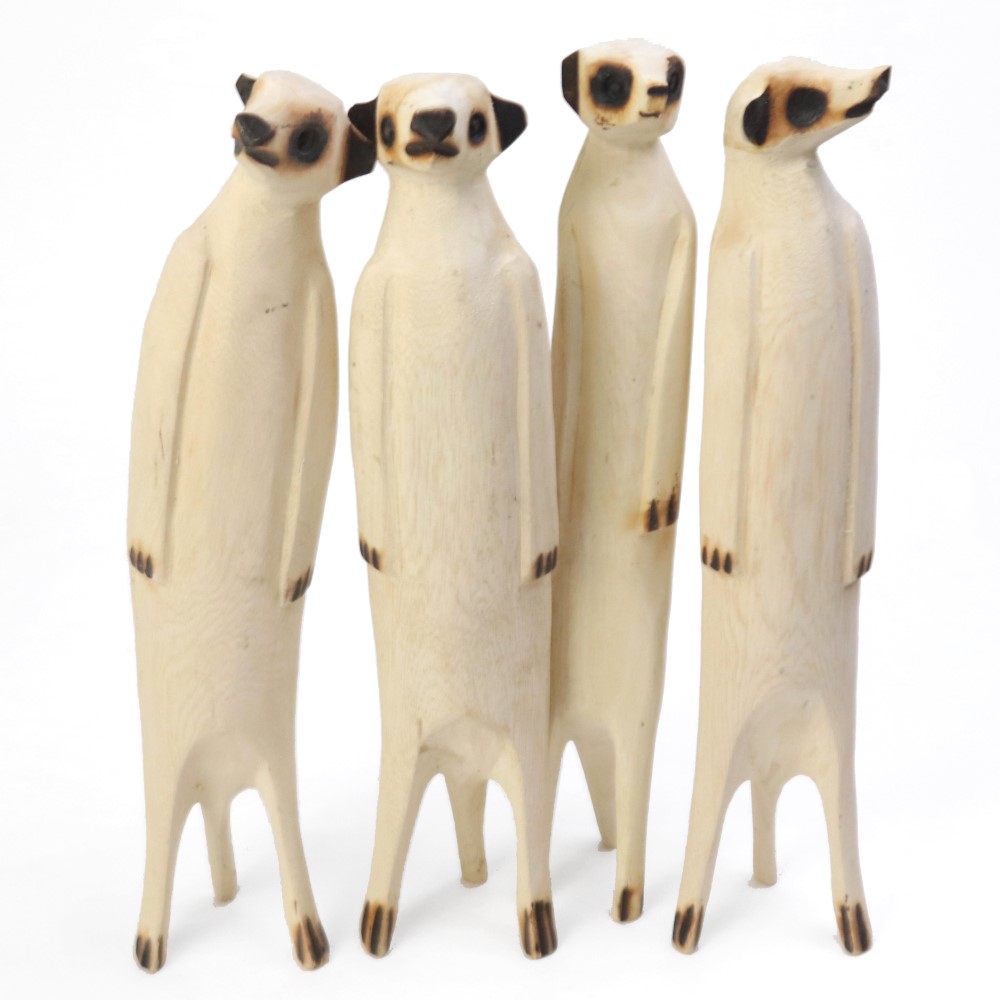 木彫動物 ミーアキャット 大