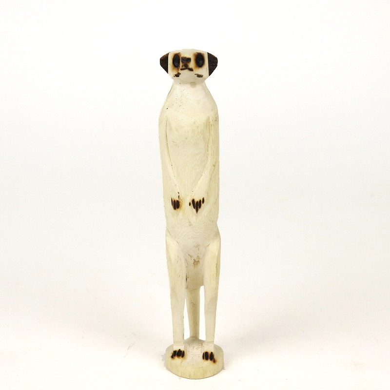 木彫動物 ミーアキャット 小 ベース付