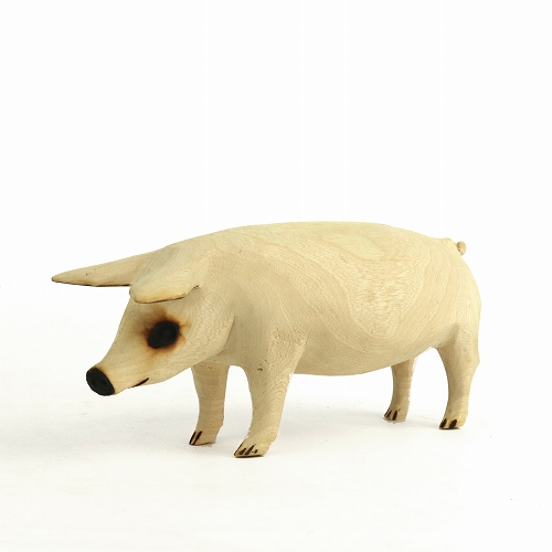 ジンバブエ木彫動物 ブタ 大