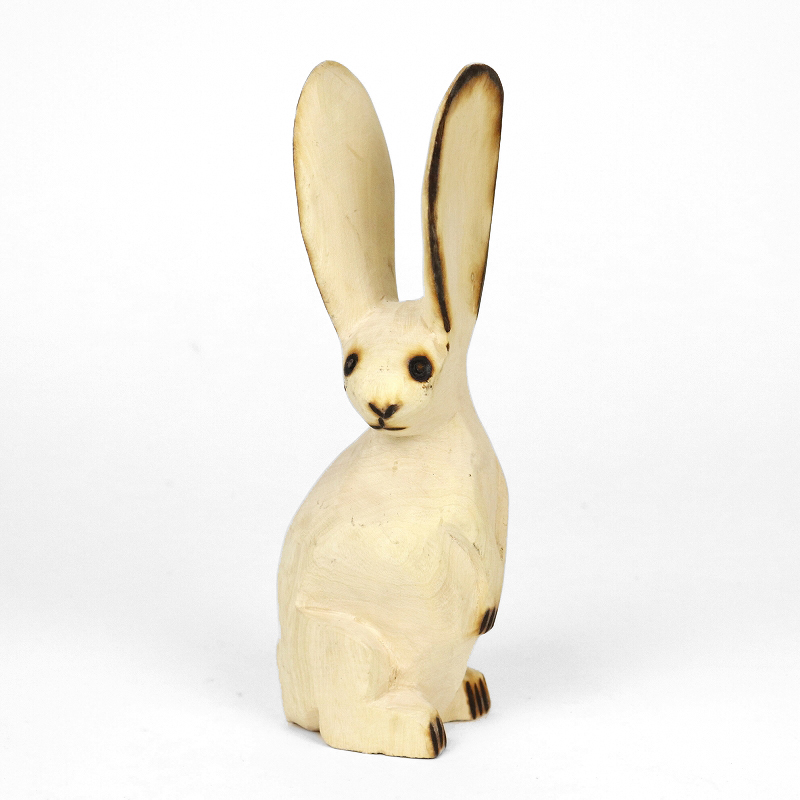 ジンバブエ木彫動物 ケープノウサギ　02横