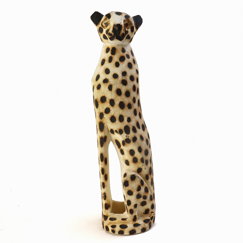 ジンバブエ木彫動物チーター 特大
