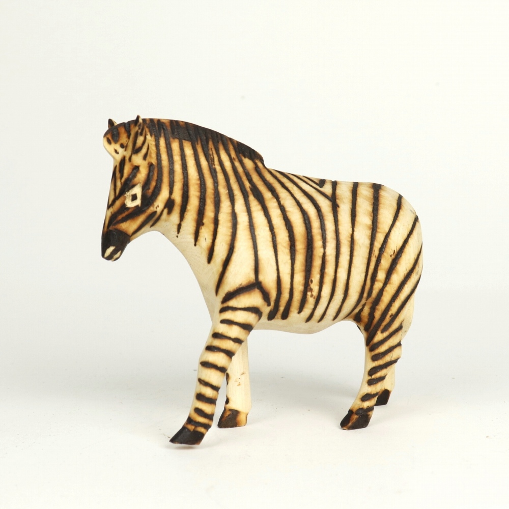 ジンバブエ木彫動物 シマウマ 大