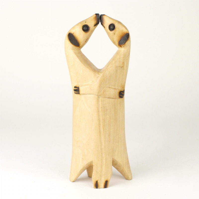 ラバーズ木彫ミーアキャット 30cm