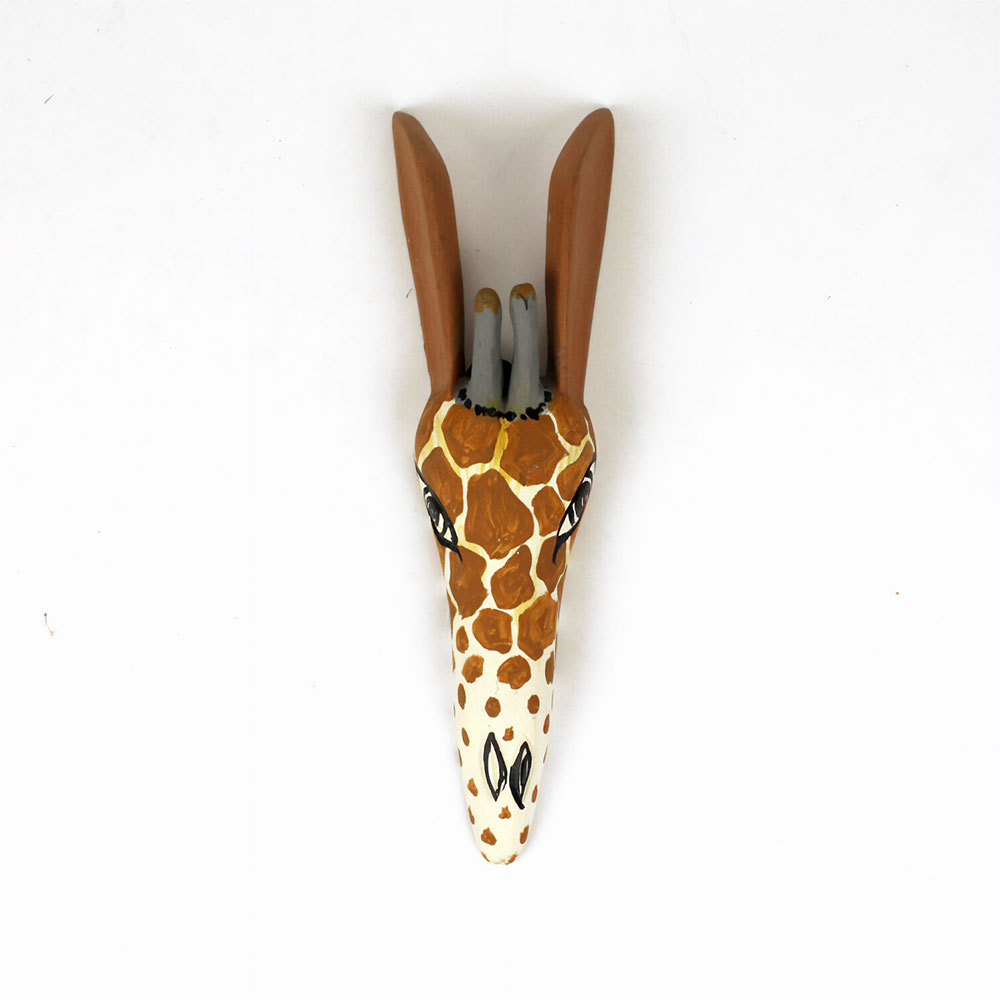 木の動物マスク 小 キリン