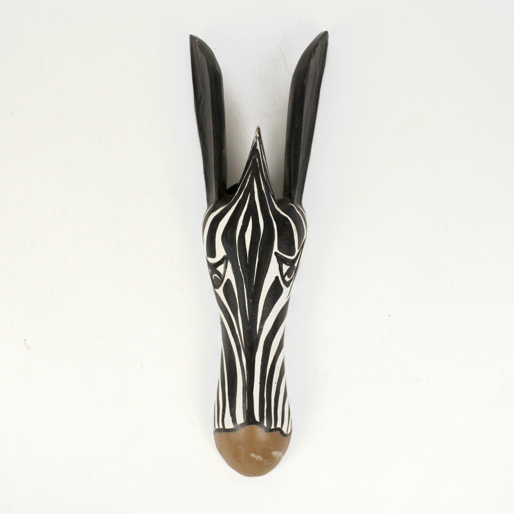 木の動物マスク 中 シマウマ