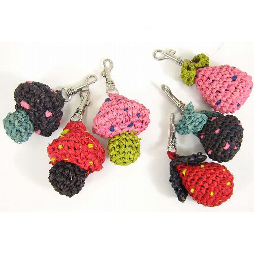 ラフィアマスコット　毒いちご　毒きのこ