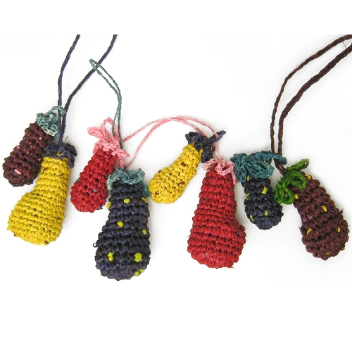 ラフィアマスコット　親子なすび