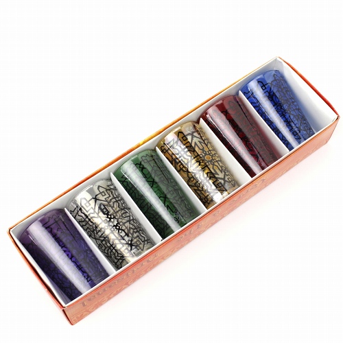 モロッコプリントグラス　6個セット　迷路