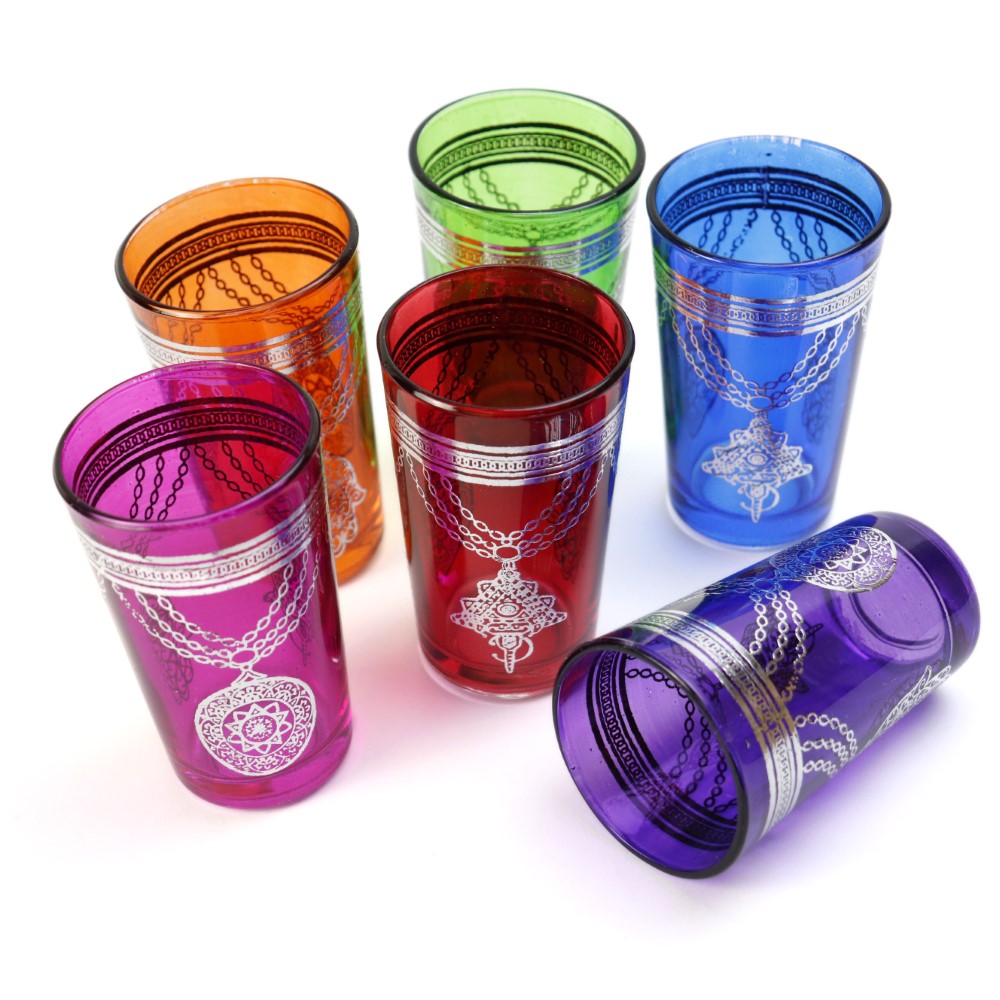 モロッコプリントグラス 6個セット 67 シルバー