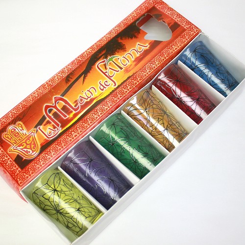 モロッコプリントグラス　6個セット　ヤツデ