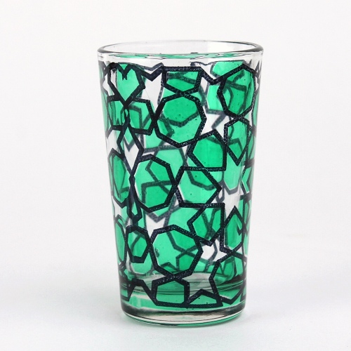 モロッコプリントグラス 1個売り モザイク 緑