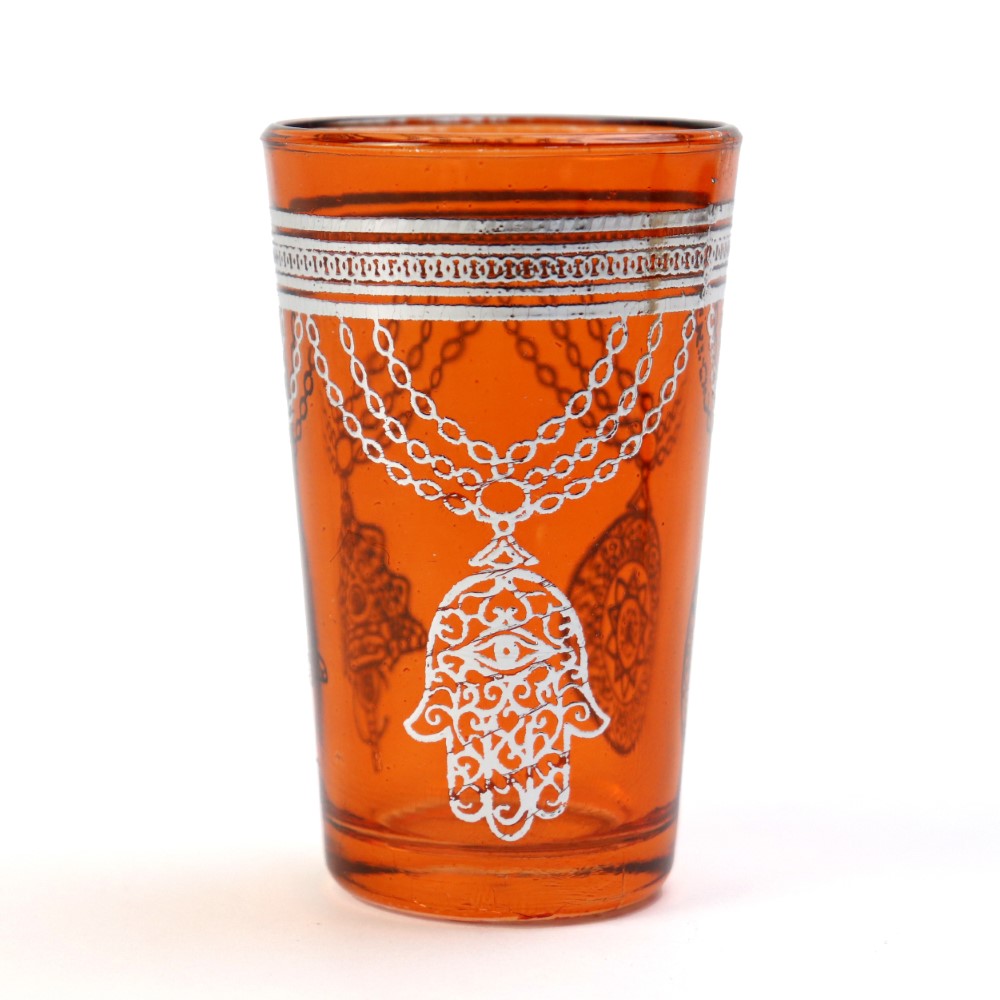 モロッコプリントグラス 67 シルバー オレンジ