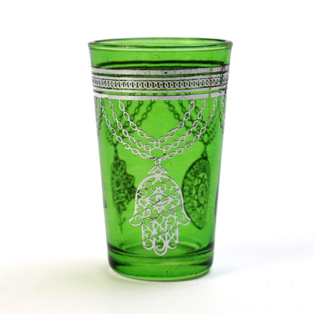 モロッコプリントグラス 67 シルバー 黄緑