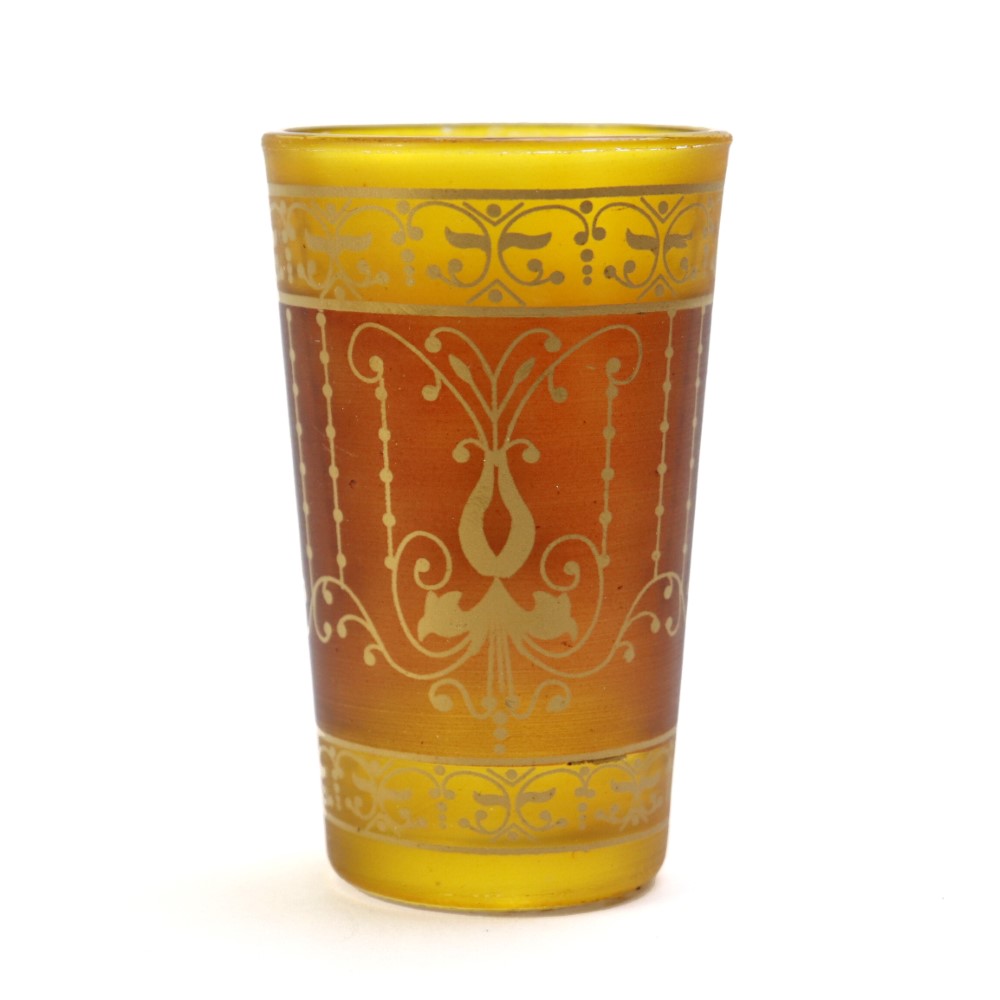 モロッコプリントグラス 68 ゴールド 茶