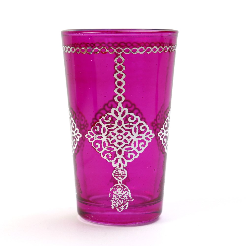 モロッコプリントグラス 71 シルバー ピンク