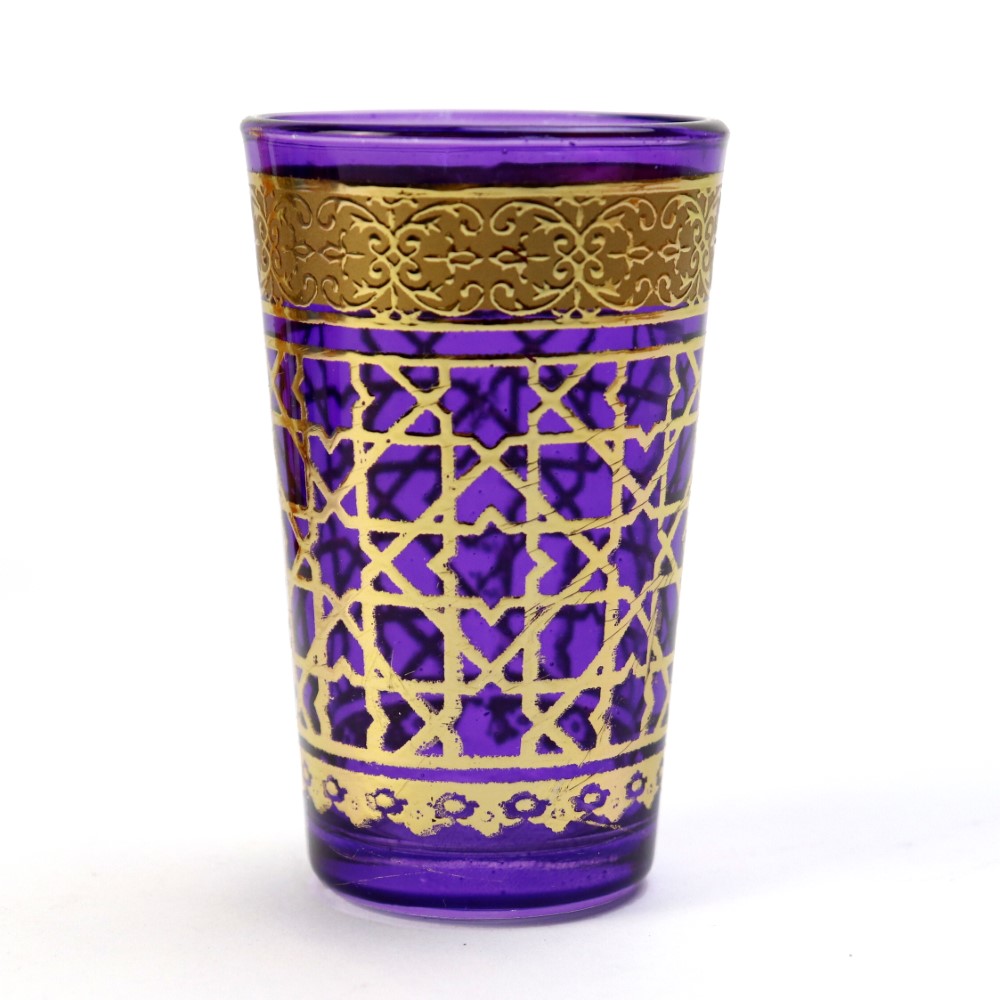 モロッコプリントグラス 75 ゴールド 紫