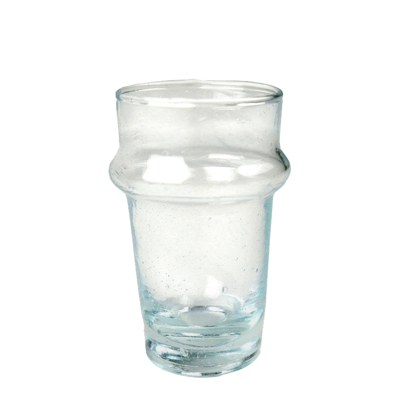 モロッコリサイクル無地グラス(クリア)1個売り　ミニ