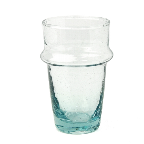 モロッコリサイクル無地グラス(クリア)1個売り　中