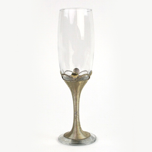 メタル装飾付きシャンパングラス