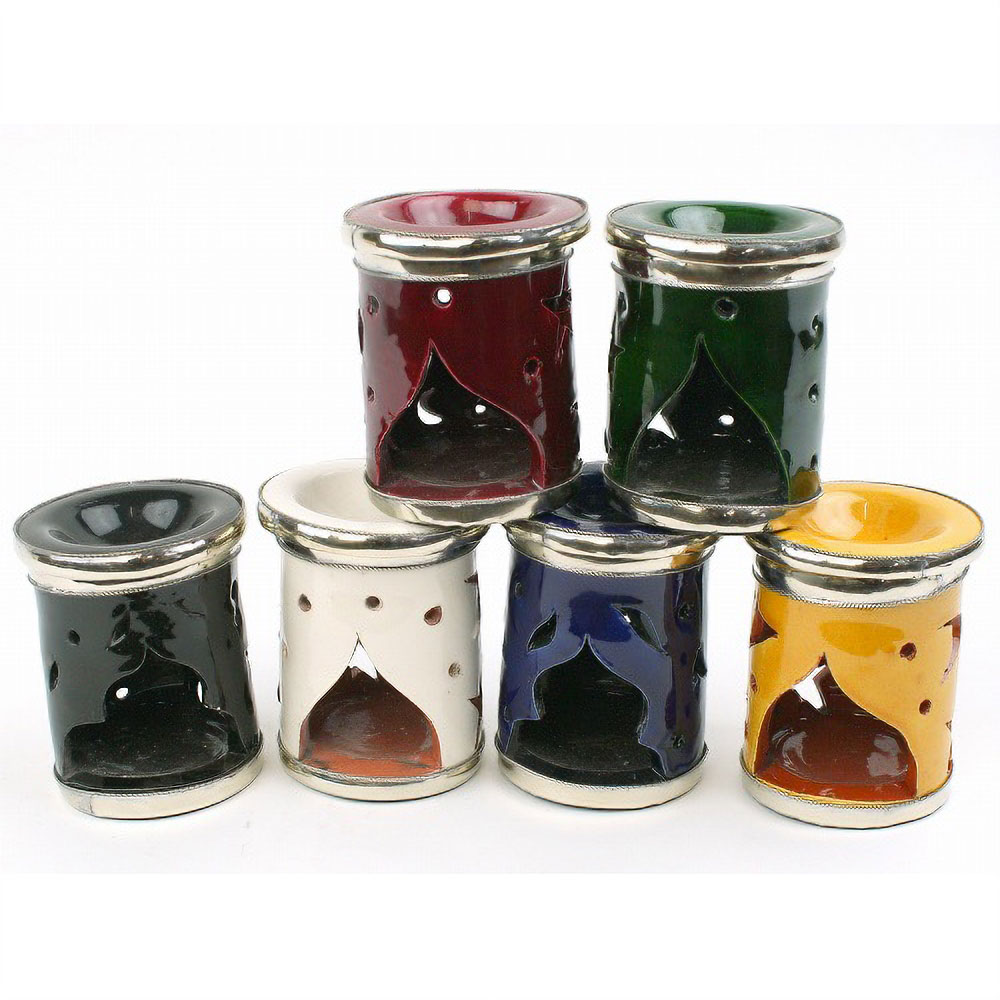 モロッコ陶製アロマポット　小