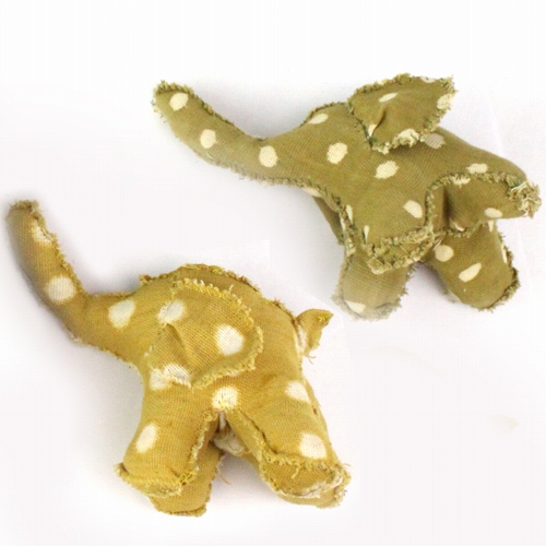 泥染ぬいぐるみ動物小　ドット柄