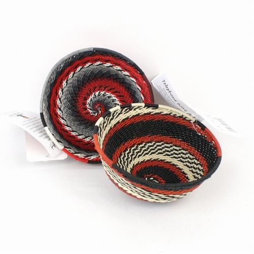 ズールー電話線ボウル 9-10CM 赤黒系