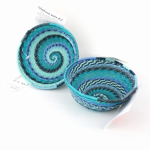 ズールー電話線ボウル 9-10CM 青系