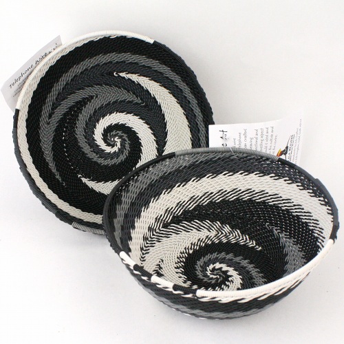 ズールー電話線ボウル 13-14CM 黒系