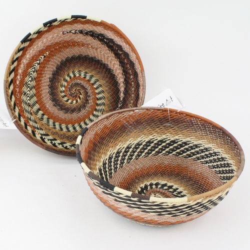 ズールー電話線ボウル 13-14CM 茶系