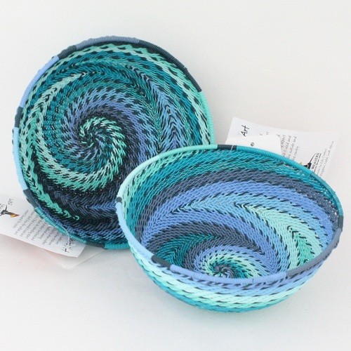 ズールー電話線ボウル 13-14CM 青系