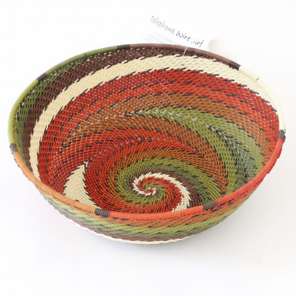 ズールー電話線ボウル 15C-16CM オレンジオリーブ系