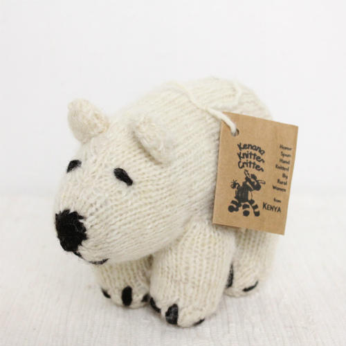 ケナナKENANA KNITTERS ウール動物 小 クマ 白