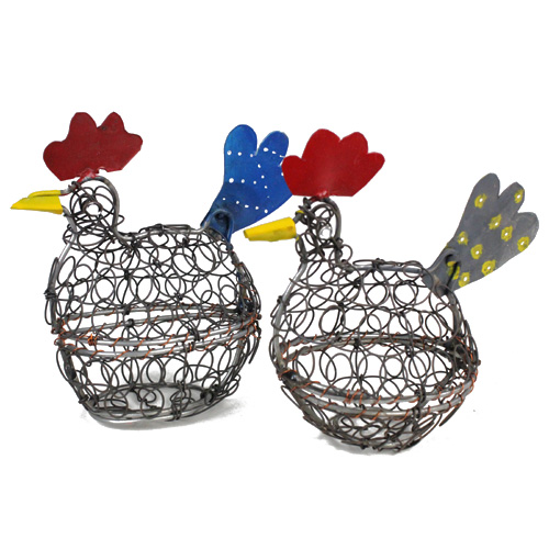 【SALE】ワイヤー小物入れ　ニワトリ　M @3000→2400円