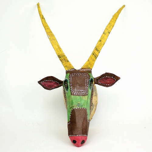 張り子アニマルヘッド　壁掛け　L 02アンテロープ