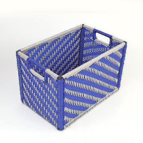 【SALE】ナイロン組み紐四角ボックス 中 青白 送料別 @6000→4200円