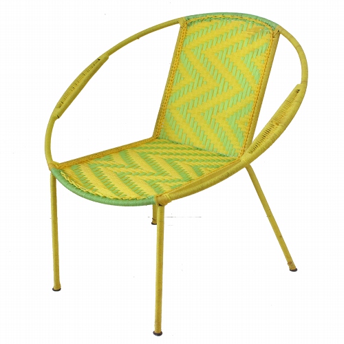 【SALE】ナイロン組み紐 椅子 小 レモンイエロー黄緑 送料別 @15000→10500円