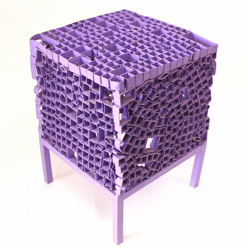 鉄サイドテーブル スツール 紫【送料別】