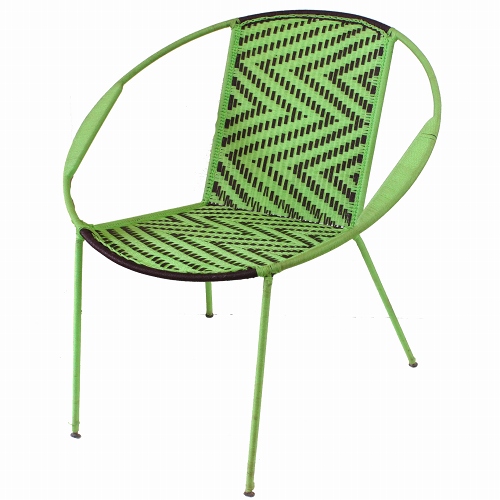 【SALE】ナイロン組み紐 椅子 大 黄緑焦げ茶 送料別 @20000→14000円