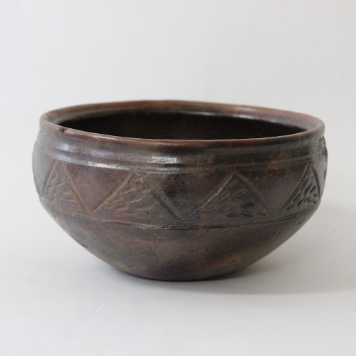 テリバ素焼き器 中 浅ボウル筋入り