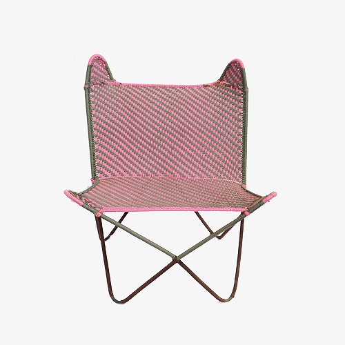 【SALE】ナイロン組み紐椅子 パピヨン グレーピンク 送料別 @35000→24500円