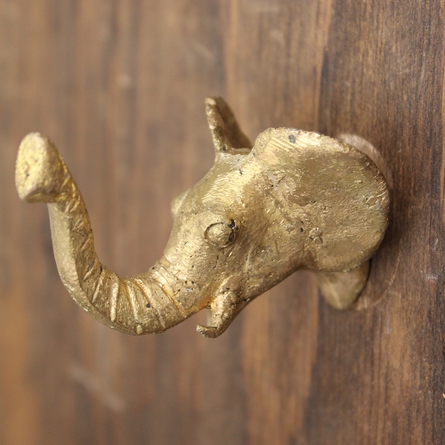 ブロンズつまみ 動物頭 象